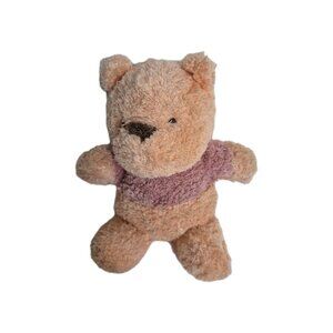 8" Disney Store Winnie Cuddle Tot Pooh Tan Pink Shaggy Plush